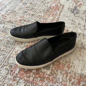 Vince Blair Perforated Black Leather Sneaker